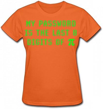 MZOUQD Math Joke About PI Fun Tshirt Fashion Print T-Shirts Valentine Women Tee Orange