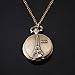 Bronze Vintage Eiffel Tower Paris Women Bronze Chain Necklace Pocket Watch By Chonlyshop