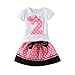 Mud Kingdom Toddler 2 Years Birthday Skirt Outfit Bow Cute Print Casual Summer Pink Skirt Set I AM 2