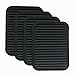 AMTOP Silicone Pot Holder, Heat Insulated Pad, Trivet Mat, Dish Drying Mat/Draining Board, Baking Gadget Kitchen Table Mat, Water-Proof, Non-Slip, Trivet, Tableware Pad Coasters, Black, Set of 4
