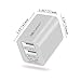Earldom Wall Charger Compatible with iPhone X / 8 / 7 / 6S / 6 / Plus / SE / 5S / 5C, iPod, iPad, Dual Port Travel Power Adapter 2.4A 12W and Nylon Braided Charging Cable 6.6ft USB Charge Cord