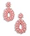 BEST LADY Statement Beaded Hoop Earrings - Fashion Bohemian Handmade Whimsical Drop Earrings for Women Jewelry, Idear Gifts for Mom, Sisters and Friends (Pink)