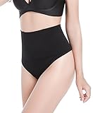 Women's High Waist Thong Postpartum Underwear C-Section Recovery Briefs Panties, Black, M/(Fit Waist 25.2