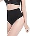 Women's High Waist Thong Postpartum Underwear C-Section Recovery Briefs Panties, Black, M/(Fit Waist 25.2