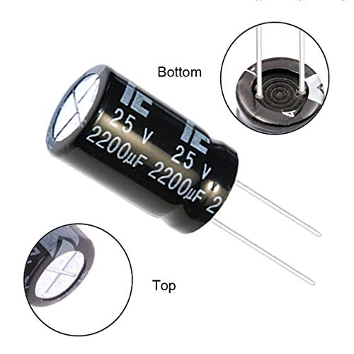 12 Pack 13X20mm 2200uF 25V 2200MFD 25Voltage ±20% Aluminum Electrolytic Capacitors by Howrin - Thumbnail 3