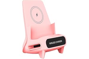 Vernijtrdy Desktop Wireless Charger Stand Mobile Phone Charger Holder Wireless Technology Pink