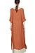 Mordenmiss Women's Summer Two Layers Maxi Dresses L Short Sleeve Orange