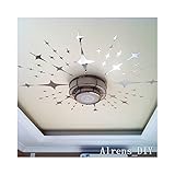 Alrens_DIY(TM) 48pcs Stars DIY Patterns Mirror Surface Crystal Wall Stickers Acrylic 3D Home Decal Living Room Murals Wall Paper Decor adesivo de parede