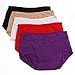 Pack of 5 Women's Panties Plus Size Bamboo Fiber Super Stretchy Soft Breathable High Middle Waist Briefs UWOCEKA