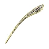 Voberry®women's Elegant Looking Antique Brass Metal Decorative Hair Stick Pin for Long Hair (C)