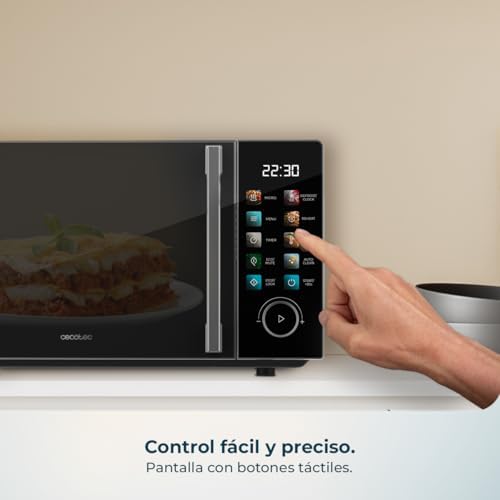 Microondas 20L Proclean 6030 Black. Potencia de 700 W, 8 Programas, 10 Niveles de Potencia, Pantalla Táctil a Color, Temporizador, Plato Giratorio de 255mm