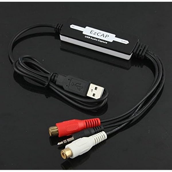 Ezcap Rca R L 3 5mm To Pc Usb Audio Capture Recorder Adapter Converts Vinyl Turntable Lp Cassette Tape Audio To Mp3 Wav Save Classic Music As Digital Mp3 Forever Vinyl To Mp3 Cassette To Mp3 Recorder