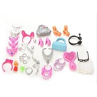 Fashion Doll Accessories Lot of 30+ pieces Shoes Purses Jewelry Crowns Glasses Generic By CharmTM