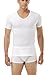 Underworks Mens Microfiber Compression V-Neck T-shirt, Medium, White