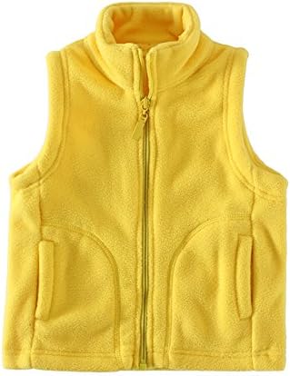 Elfin Park Baby Boys Winter Plus Velvet Vest with Zipper Yellow 110