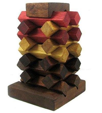 Raising Tower Wooden Brain Teaser Puzzle