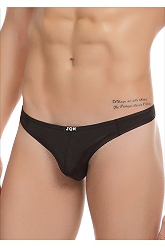 Louis Rouse Men's Solid Color Ice Silk Briefs Thong Black L