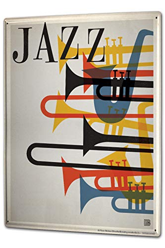 onepicebest Tin Sign Star Jazz Musical Instruments 16"x12" Man Cave/Man Cave Decor/Garage Decor/Wall Art