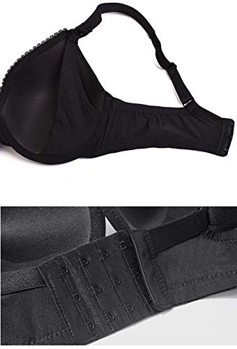YANDW Nursing Breastfeeding Pregnant Maternity Bra Clip Down Soft Cup Lightly Padded Supportive Bras Black, 42DDD