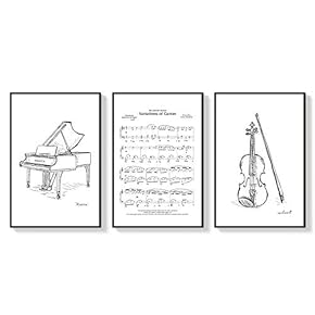 3 Piece Framed Canvas Wall Art for Living Room, Bedroom Instrument Canvas Prints for Home Decoration - 16"x24"x3 Panels