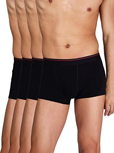 Neleus Men's 4 Pack Separate Pouches Soft Cotton Trunks,624,Black,USA S,Tag M