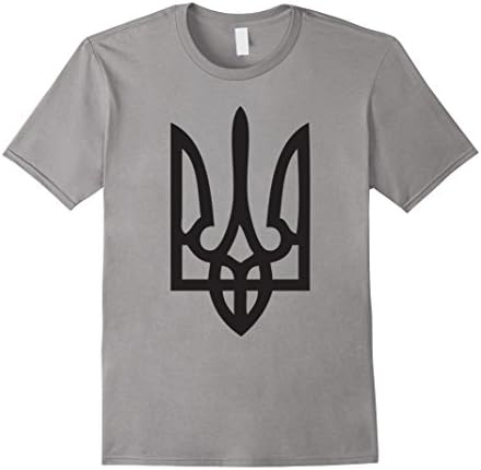 Mens Ukrainian Trident Tryzub Symbol Logo Tshirt Large Slate
