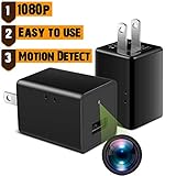 WAYMOON Mini 1080P Spy Hidden Camera Portable Home Security Cameras Charger Nanny Cam Small Indoor Video Recorder Motion Activated - No Wi-Fi Needed, Black