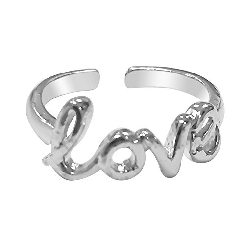 Sterling Silver Love Toe Rings - Adjustable Fits All Sizes