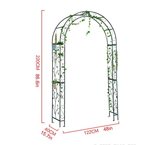 SYLJ Rosenbogen, 220 x 122 x 40 cm Torbogen aus Eisen, Wetterfeste Rankhilfe freistehend, Pergola für Kletterpflanzen… – Bild 8
