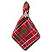 DII Holiday Dining Table Linen Collection Tartan Holly Plaid, Square Cloth Napkin Set, 20x20, Red & Green, 6 Count