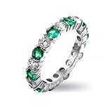 Bling Jewelry Sterling Silver Cz Green Simulated Emerald Eternity Band
