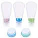 Leak Proof Silicone Travel Bottles Set Refillable 3Pcs 89ml/3oz Squeeze Tubes and 2Pcs 20ml Cream Jars TSA Approved Travel Container for Liquid and Cream- Set of 5