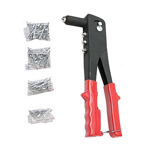 9.5" Pop Rivet Gun,Duty Hand Riveter with 40-Piece Rivets For Sheet Metal, Automotive, Duct Work