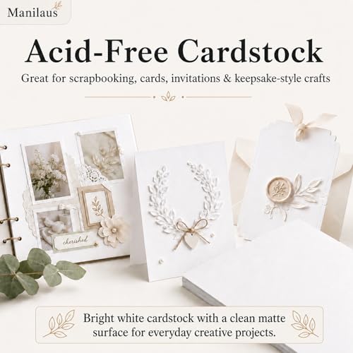 White Cardstock 8.5 x 11"Inch, 80lb Cardstock Paper, 30 Sheets Card Stock Paper 8.5 x 11 White, Heavy Thick Cardstocks Printer Papers for Invitations, Menus, Weddings, DIY Cards, Scrapbooking.