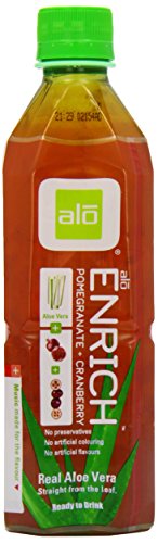 ALO Enrich Aloe Vera Juice Drink, Pomegranate + Cranberry, (Pack of 12), 16.9 Ounce Bottle