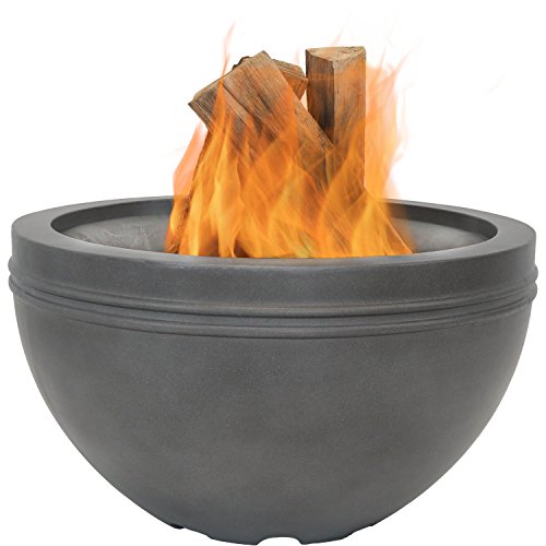 CHEAP Sunnydaze Large Cast Iron Fire Bowl with Steel Lid Cover, Outdoor
