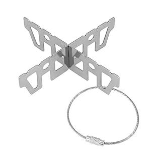 KBNIAN Alcohol Kachel Cross Stand Rvs Pot Stand 3.78×1.14 Inch Draagbare Ondersteuning Rack Voor Wandelen Camping…