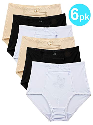 Barbraâ€™s 6 Pack Womenâ€™s Travel Pocket Girdle Brief Panties S-4XL (2XL)