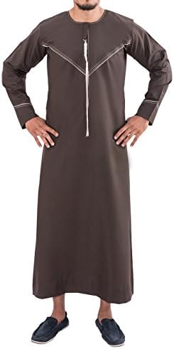 MASHROO BOYS MADINA EMRATI BROWN COTTON THOBE FOR 10-12 YRS