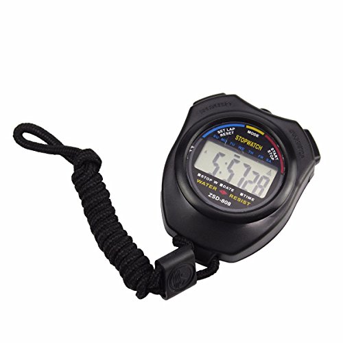 Muranba 2019! Waterproof Digital LCD Stopwatch Chronograph Timer Counter Sports Alarm Silver