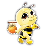 JJH Inc Funny Bee Honey Vinyl Decal Sticker Waterproof Car Decal Bumper Sticker 5"