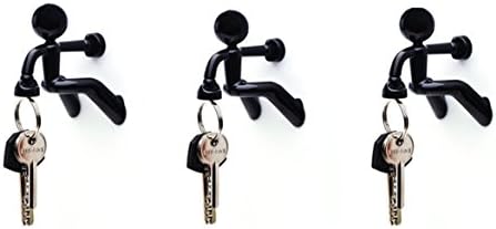 YiMoo Key Pete Strong Magnetic Key Holder Hook Rack Magnet - Black (Black, 3)