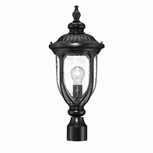 Acclaim 2217BK Laurens Collection 1-Light Post Mount Outdoor Light Fixture, Matte Black