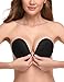 Wingslove Adhesive Bra Reusable Strapless Self Silicone Push-up Invisible Sticky Bras for Backless Dress (Black,E)