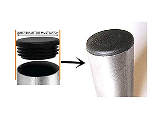 12 Pcs 1 Inch Round Plastic Plug, Pipe Tubing End Cap, Durable Chair Glides,Non-slip Chair Leg Caps Plug 1 '' - Thumbnail 2
