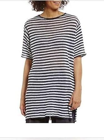 eileen fisher organic linen striped dress