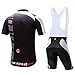 Coconut Ropamo CR Men's Cycling Jersey Set Road Bike Jersey Zipper Pocket Bib Shorts with 3D Padded Cycling Clothing Kit Set (Black/Grey, M)