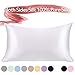 100% Mulberry Silk Pillow Cases Silk Pillowcases for Hair and Skin Both Side Real Silk Pillowcases Hidden Zipper 21 Momme Silk Pillow Covers(White, Standard：20