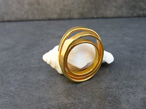 Handmade Designer Wrapped , Gold Coil , Stacking , spiral , swirl , Thick , Modern gold ring, Sizes US 5.5-11