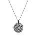Antique Silver Tone Round Flowers Pendant Necklace Chain Long Necklace (Antique Style 1)